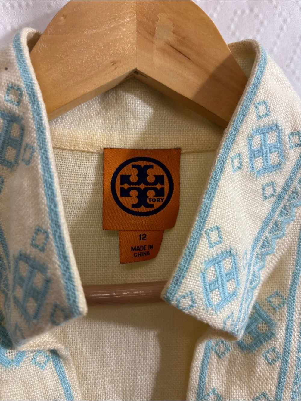Tory Burch Linen Embroidery Embroidered Tunic Mini Dress Linen Boho 12